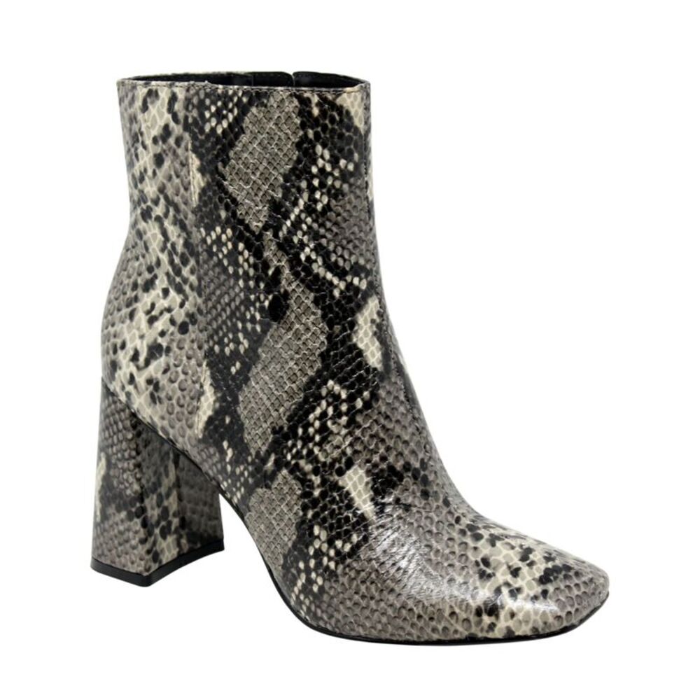CHARLES BY CHARLES DAVID Womens Black Snake Teigan Toe Flare Booties 9.5 M